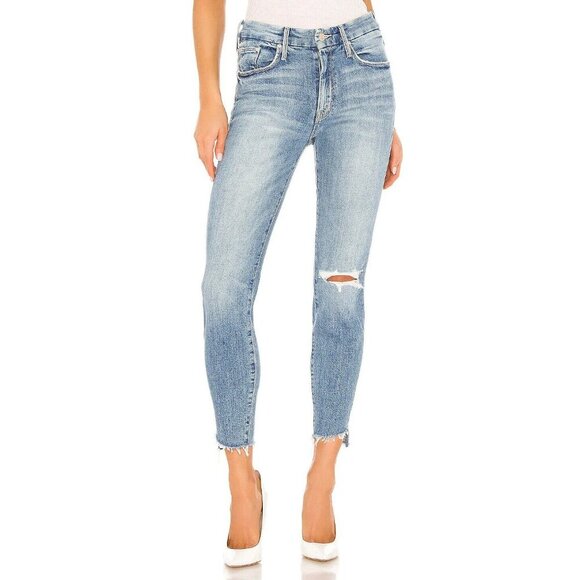 Mother The Looker Ankle Step Fray in Exposed Secret Sister Skinny Jeans 28 - Picture 9 of 11